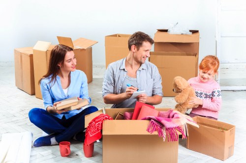 Truck hire setup for loading furniture and boxes in Kensington