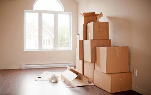 Removal truck prepared for a Kensington flat or house move