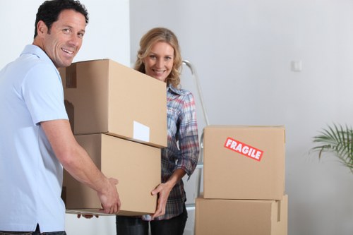 Local moving van near Kensington residential properties